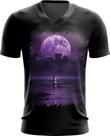 Camiseta Gola V Lua Púrpura Luar Roxo Moon Lunar 1
