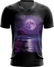 Camiseta Gola V Lua Púrpura Luar Roxo Moon Lunar 3