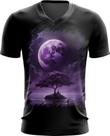Camiseta Gola V Lua Púrpura Luar Roxo Moon Lunar 5