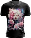 Camiseta Gola V Mulher de Rosas Paixão 11