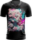 Camiseta Gola V Mulher de Rosas Paixão 4