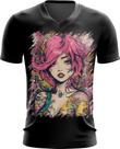 Camiseta Gola V Mulher Tatuada Tatoo Style 2