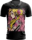 Camiseta Gola V Mulher Tatuada Tatoo Style 3