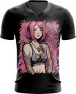 Camiseta Gola V Mulher Tatuada Tatoo Style 5