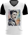 Camiseta Gola V Nikola Tesla Físico Inventor Eletrecidade 8