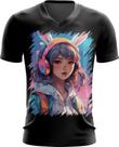 Camiseta Gola V Páscoa Coelhinha Traços Vaporwave 9