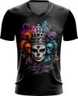 Camiseta Gola V Rainha Mexicana Dama Esqueleto 5 Camiseta Gola V Rainha Mexicana Dama Esqueleto 5