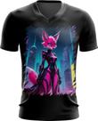 Camiseta Gola V Raposa Humanóide Vaporwave 12