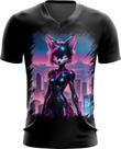 Camiseta Gola V Raposa Humanóide Vaporwave 6