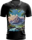 Camiseta Gola V Templo Budista Anime Buda 11