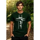 Camiseta Gospel Cruz Artística Unissex Ideal Para Igreja Eventos E Uso Diário Moderno Algodão