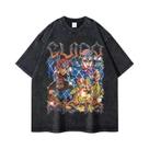 Camiseta Gráfica Masculina Anime JoJo's Bizarre Adventure DIO, Camiseta Lavada Para Homens