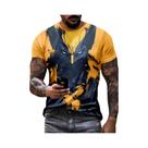 Camiseta Gráfica Masculina Marvel Wolverine, Fantasia De Super-Herói Para O Verão, Lavável Na