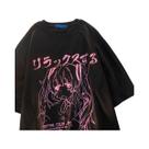 Camiseta Gráfica Oversized Y2K Harajuku Para Mulheres Com Estampa Kawaii Anime Tamanho plus Grunge