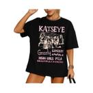 Camiseta Gráfica Retro Oversized Unissex Katseye, Camiseta Kpop De Manga Curta Para Verão, Para