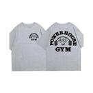 Camiseta Gráfica Unissex Oversized Para Fitness, Powerhouse Gym, Manga Curta, Estilo Harajuku