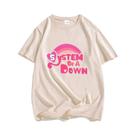 Camiseta Gráfica Unissex Vintage Retrô System of a Down, Manga Curta, Roupas Streetwear