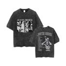 Camiseta Gráfica Vintage Feminina Estilo Justin Bieber SWAG, Hip Hop, Corte Solto, Manga Curta,