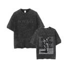 Camiseta Gráfica Vintage Feminina Estilo Justin Bieber SWAG, Hip Hop, Corte Solto, Manga Curta,