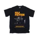Camiseta Gráfica Vintage Retro Paródia Pulp Fiction Oversize Preta Para Homens Y2k Unissex