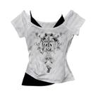 Camiseta Gráfica Vintage Y2K Feminina De Manga Curta Estilo Casual Retro Milênio