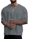 Camiseta grande Verdusa para homens Drop Shoulder, cinza claro