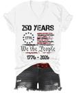 Camiseta GZGZSD 250º aniversário do Dia da Independência dos EUA com decote em V