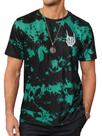 Camiseta Hardaddy Tie Dye casual de manga curta verde para homens