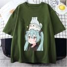 Camiseta Hatsune Miku Gatinho Unissex