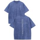 Camiseta Hiehiety Christian Cross para homens Acid Wash Blue 2XL