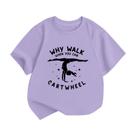 Camiseta Hiehiety Cute Gymnastics para meninas de 3 a 4 anos roxa Camiseta Hiehiety Cute Gymnastics para meninas de 3 a 4 anos roxa