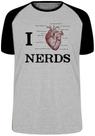 Camiseta I love nerds heart coração Blusa Plus Size extra grande adulto ou infantil Camiseta I love nerds heart coração Blusa Plus Size extra grande adulto ou infantil