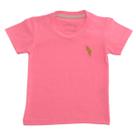 Camiseta Infantil 4 ao 8 Básica Manga Curta com Bordado