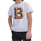 Camiseta Infantil Alfabeto Floral Letra B