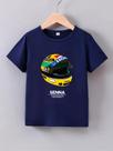 Camiseta Infantil Algodão T Shirt CAPACETE SENNA Estampada Menino