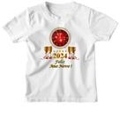 Camiseta Infantil Ano Novo Relogio Vermelho