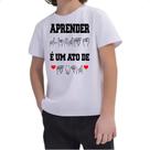 Camiseta Infantil Aprender libra ato de amor Camiseta Infantil Aprender libra ato de amor