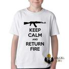 Camiseta Infantil até Plus Size Keep Calm Return Fire