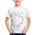 Camiseta Infantil Aviões de Papel - Foca na Moda