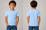 Camiseta Infantil Básica Lisa Unissex Algodão Confortável Casual Camiseta Infantil Básica Lisa Unissex Algodão Confortável Casual