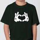 Camiseta Infantil Básica Unissex Algodão Filhas(os) Love Hands Preta - Infantil