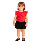 Camiseta Infantil Bebê Menina Manga Fru Fru em Tule Kyly