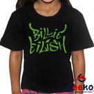 Camiseta Infantil Billie Eilish 100% Algodão Pop Indie Geeko