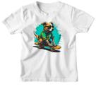 Camiseta Infantil Cachorro skatetista de óculos escuro