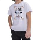 Camiseta Infantil Cafe Desperta Agua Hidrata Vinho Felicidade