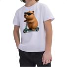 Camiseta Infantil Capivara no patinete 3D