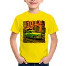 Camiseta Infantil Carro retrô na cidade - Foca na Moda Camiseta Infantil Carro retrô na cidade - Foca na Moda