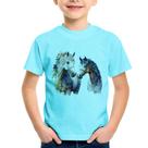 Camiseta Infantil Casal de Cavalos Watercolor - Foca na Moda Camiseta Infantil Casal de Cavalos Watercolor - Foca na Moda