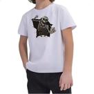 Camiseta Infantil Caveira mal educada rasgando camisa Camiseta Infantil Caveira mal educada rasgando camisa
