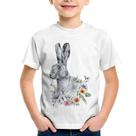 Camiseta Infantil Coelho Flores - Foca na Moda Camiseta Infantil Coelho Flores - Foca na Moda
